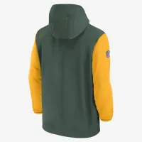 цвет зеленый Bay Packers Sideline Pre-Game Player мужские Nike NFL 1/2-Zip Hooded Куртка цвет зеленый