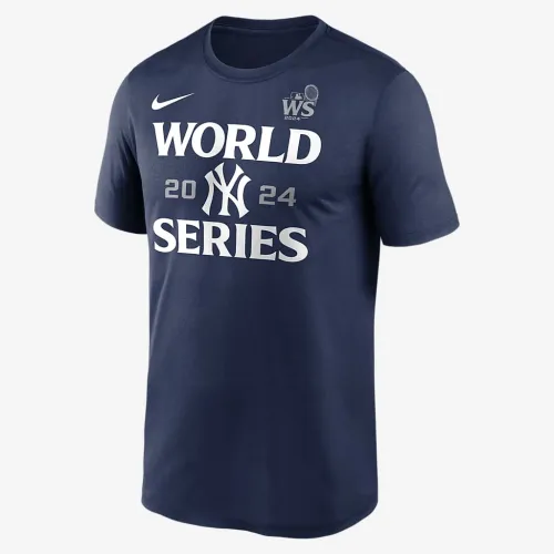 New York Yankees 2024 World Series Authentic Collection Legend чоловічі Nike Dri-FIT MLB футболка блакитний