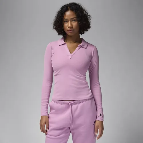 Nike Jordan жіноча Long-Sleeve Knit Top колір фіолетовий