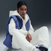 Nike Sportswear Phoenix Fleece женская оверсайз С высокой Талией Jacquard Pants цвет белый