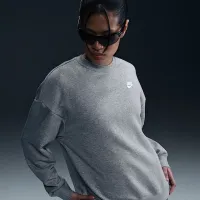 Nike Sportswear Club Fleece женская Loose Crew-Neck свитшот цвет серый
