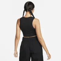 Nike Sportswear Chill Knit женская Tight Cropped Mini-Rib Tank Top цвет черный