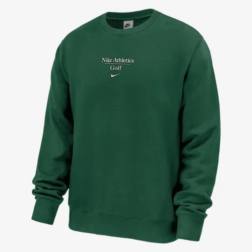 Nike Club Fleece мужские для гольфа Crew-Neck свитшот цвет зеленый