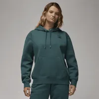 Nike Jordan Flight Fleece жіноча Satin-Lined Pullover Толстовка з капюшоном колір зелений