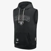 Las Vegas Raiders Sideline мужские Nike Dri-FIT NFL Sleeveless Pullover Толстовка с капюшоном цвет черный