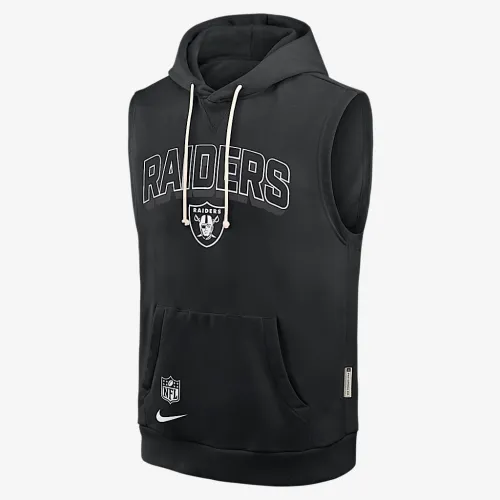 Las Vegas Raiders Sideline мужские Nike Dri-FIT NFL Sleeveless Pullover Толстовка с капюшоном цвет черный