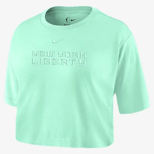 New York Liberty женская Nike WNBA Cropped футболка цвет зеленый