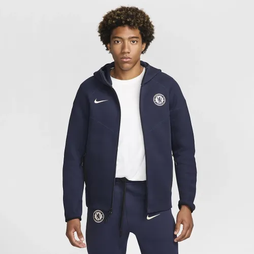 Chelsea FC Tech Fleece Windrunner мужские Nike Soccer Full-Zip Толстовка с капюшоном синий