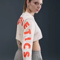 Nike Sportswear жіноча оверсайз Long-Sleeve Cropped футболка колір сірий