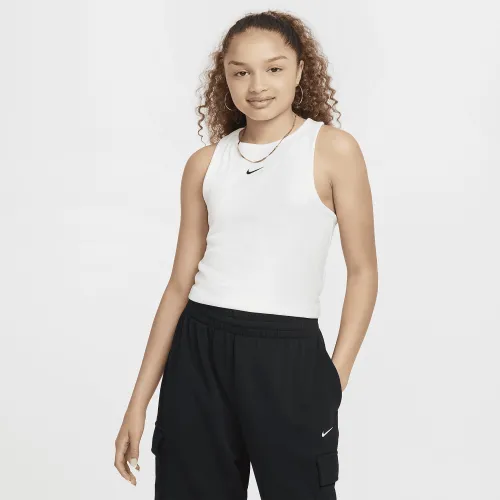 Nike Sportswear Girls' Ribbed Tank Top колір білий