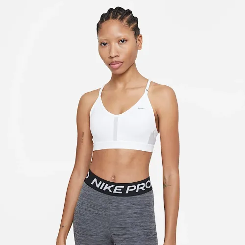 Nike Indy женская Light-Support Padded V-Neck Sports Bra цвет белый