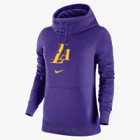 Los Angeles Lakers Club Fleece 2023/24 City Edition жіноча Nike NBA Funnel-Neck Толстовка з капюшоном колір фіолетовий