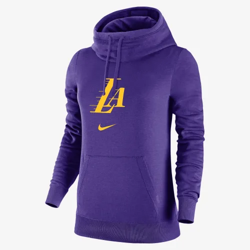 Los Angeles Lakers Club Fleece 2023/24 City Edition жіноча Nike NBA Funnel-Neck Толстовка з капюшоном колір фіолетовий