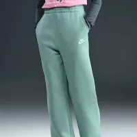 Nike Sportswear Club Fleece Girls' Wide-Leg Pants цвет зеленый