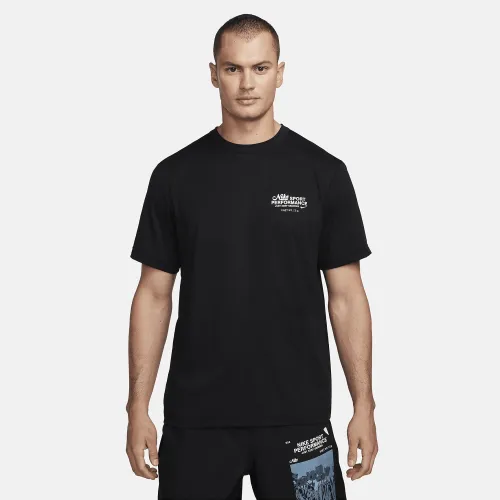 Nike Hyverse мужские Dri-FIT UV Short-Sleeve Versatile Top цвет черный