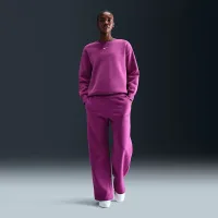Nike Sportswear Phoenix Fleece женская С высокой Талией Wide-Leg Sweatpants цвет фиолетовый