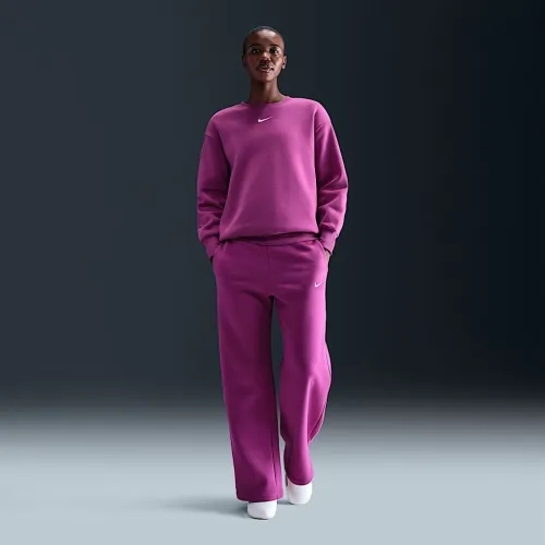 Nike Sportswear Phoenix Fleece женская С высокой Талией Wide-Leg Sweatpants цвет фиолетовый