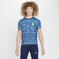 Brazil Academy Pro Big детские Nike Dri-FIT Soccer Pre-Match Short-Sleeve Top синий