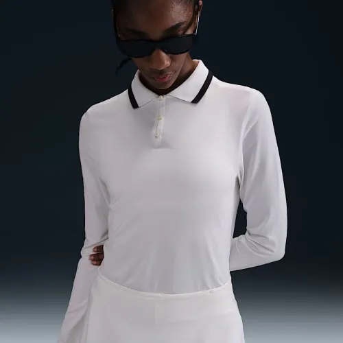 Nike Tour женская Dri-FIT UV Protection Long-Sleeve для гольфа Polo цвет белый