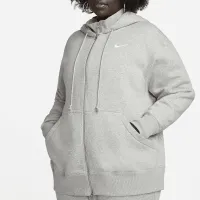 Nike Sportswear Phoenix Fleece жіноча оверсайз Full-Zip Толстовка з капюшоном (великі розміри) колір сірий