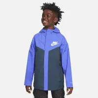 Nike Sportswear Windpuffer Big детские (для мальчиков) Storm-FIT Loose Water-Resistant Hip-Length Hooded Куртка синий