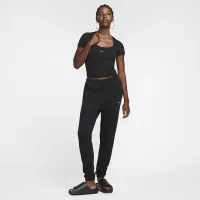 Nike Sportswear Chill Knit жіноча Short-Sleeve Square-Neck Top колір чорний