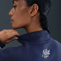 Nike Sportswear Phoenix Fleece женская оверсайз 1/4-Zip Long свитшот синий