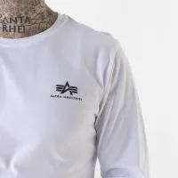 Футболка Alpha Industries Basic LS Small Logo 19851709 - Белая