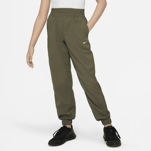 Nike Dri-FIT One Big дитячі (Girls') Woven тренувальні Pants колір зелений