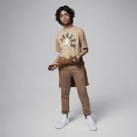 Nike Jordan MJ Flight MVP Big дитячі Fleece Pants колір коричневий