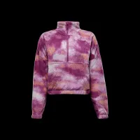 Nike One жіноча Therma-FIT оверсайз 1/2-Zip Fleece Printed Top колір фіолетовий