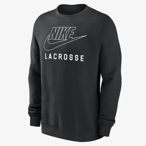 Nike Swoosh Club Fleece чоловічі Lacrosse Pullover Crew-Neck світшот колір чорний