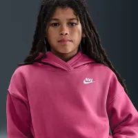Nike Sportswear Club Fleece Big дитячі оверсайз Pullover Толстовка з капюшоном колір фіолетовий