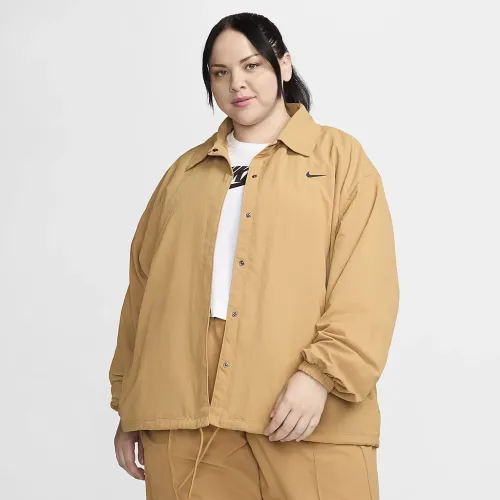 Nike Sportswear Essential женская оверсайз UV Woven Coaches' Куртка (большие размеры) цвет коричневый