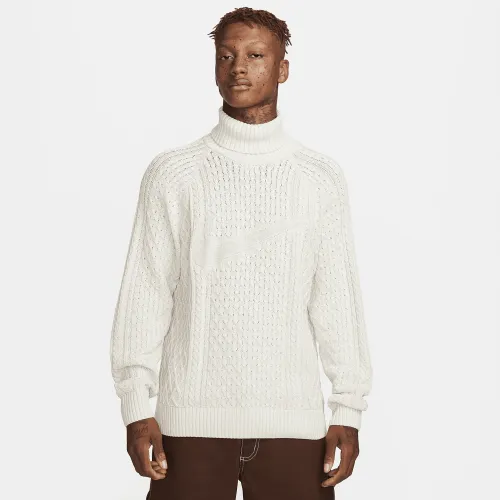 Nike Life чоловічі Cable Knit Turtleneck Sweater колір сірий