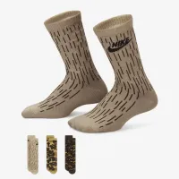 Nike Camo Dri-FIT Crew шкарпетки (3 пар) Little дитячі шкарпетки колір коричневий