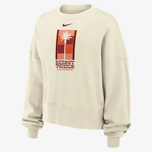 Nike Phoenix Fleece жіноча Tennis Crew-Neck світшот колір білий