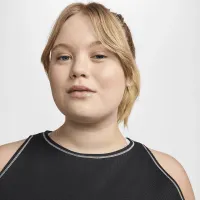 Nike One Fitted жіноча Dri-FIT Ribbed Tank Top (великі розміри) колір чорний