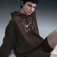Nike Sportswear Phoenix Fleece женская Over-оверсайз Толстовка с капюшоном цвет коричневый