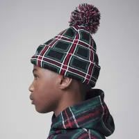 Nike Jordan Big детские Holiday Plaid Pom Beanie цвет черный