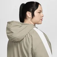 Nike Sportswear Classic Wovens женская Loose UV Hooded Куртка (большие размеры) цвет зеленый