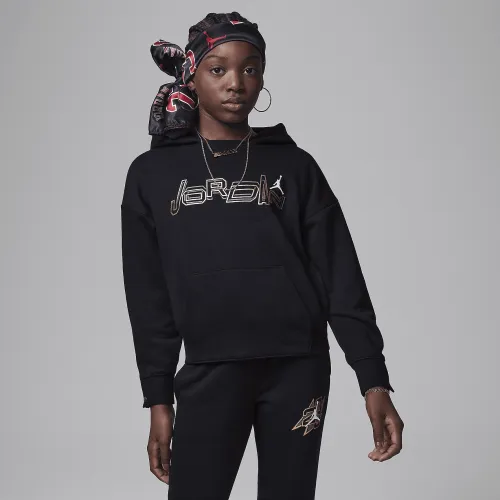 Nike Jordan Take Flight Snap Cuff Pullover Big Kids Толстовка с капюшоном цвет черный