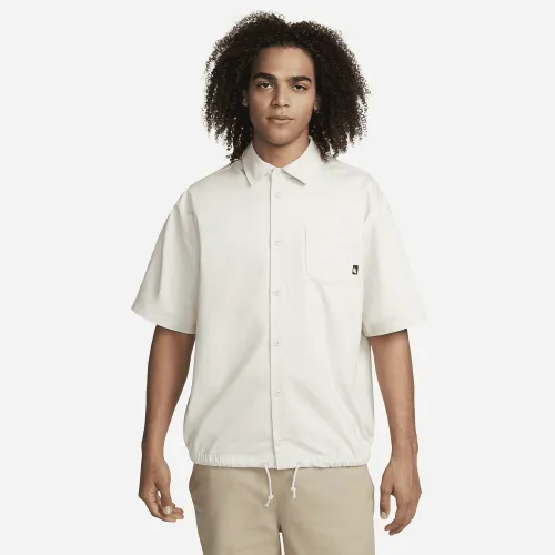 Nike Club мужские Button-Down Short-Sleeve Top цвет коричневый
