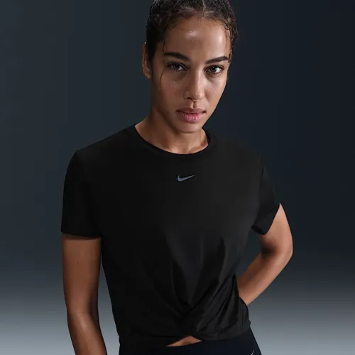 Nike One Classic Twist жіноча Dri-FIT Short-Sleeve Top колір чорний