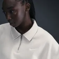 Nike Sportswear Phoenix Fleece женская оверсайз 1/4-Zip Polo цвет коричневый