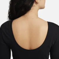 Nike Sportswear Chill Knit жіноча Tight Scoop-Back Long-Sleeve Mini-Rib Top колір чорний