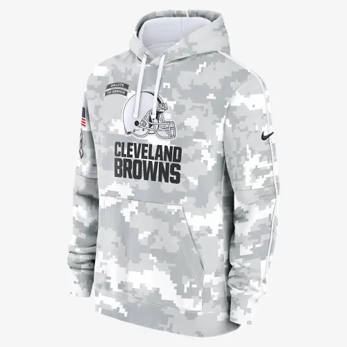 Cleveland колір коричневийs Salute to Service Primary Edge Club чоловічі Nike NFL Pullover Толстовка з капюшоном колір білий