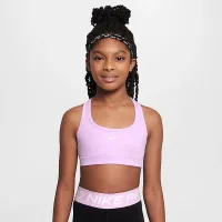 Nike Swoosh Girls' Sports Bra колір фіолетовий