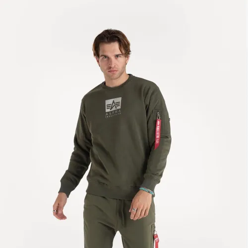 Кофта/футболка Alpha Industries Satin Logo Sweater 148311142 - зелена