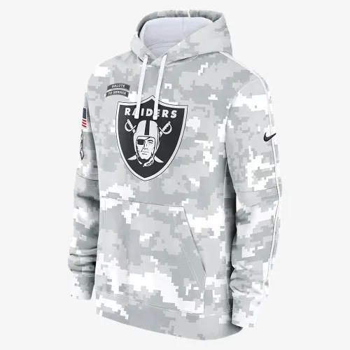 Las Vegas Raiders Salute to Service Primary Edge Club мужские Nike NFL Pullover Толстовка с капюшоном цвет белый